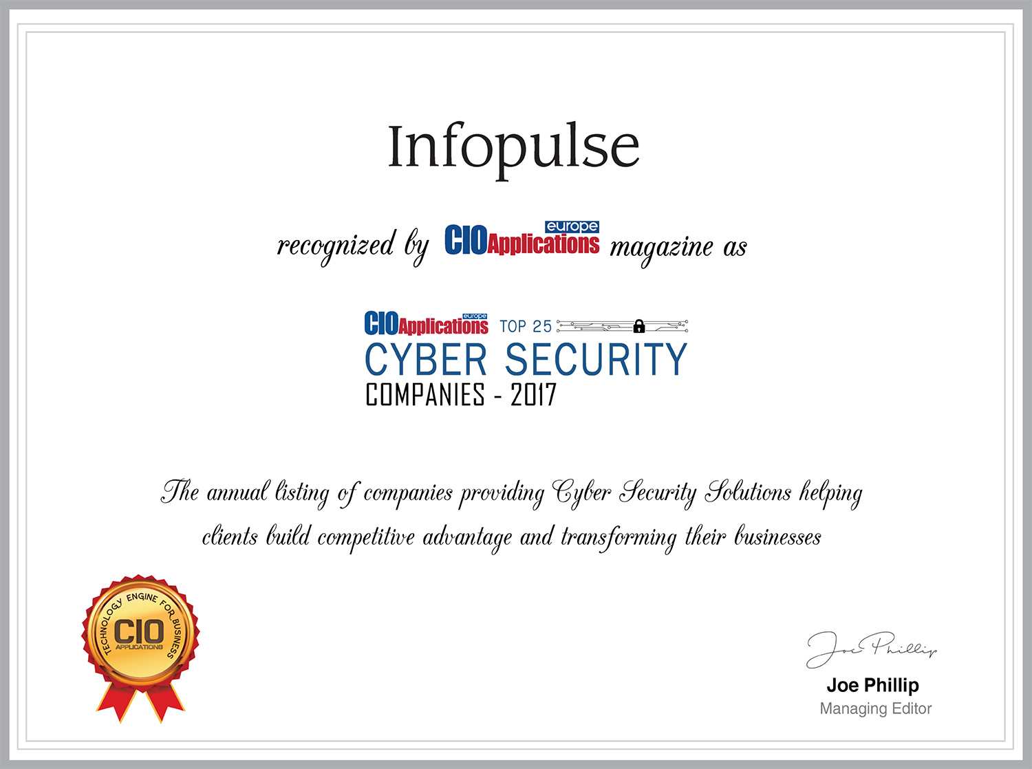 Infopulse Recognized Among Top 25 Cyber Security Companies in Europe - Infopulse - 006655