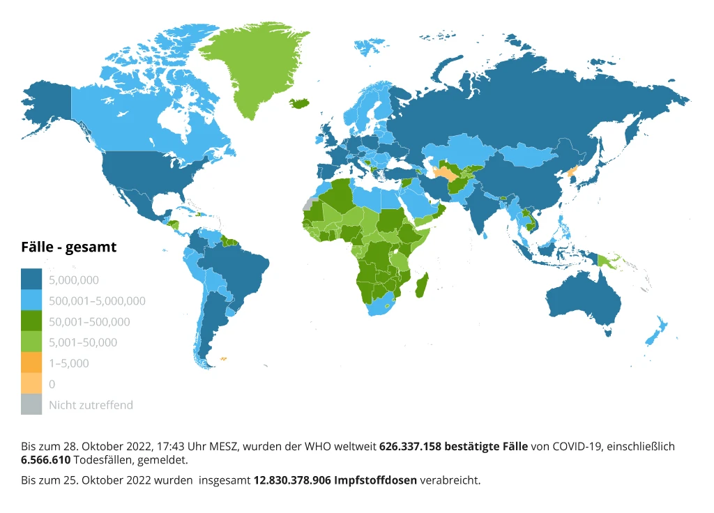Fälle von COVID-19 bis Oktober 2022&nbsp;- Bild 2