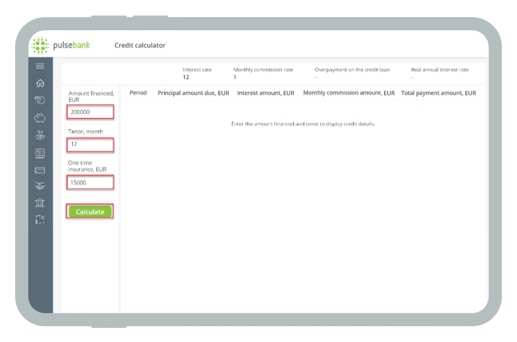 Loan Calculation Scheme Demo