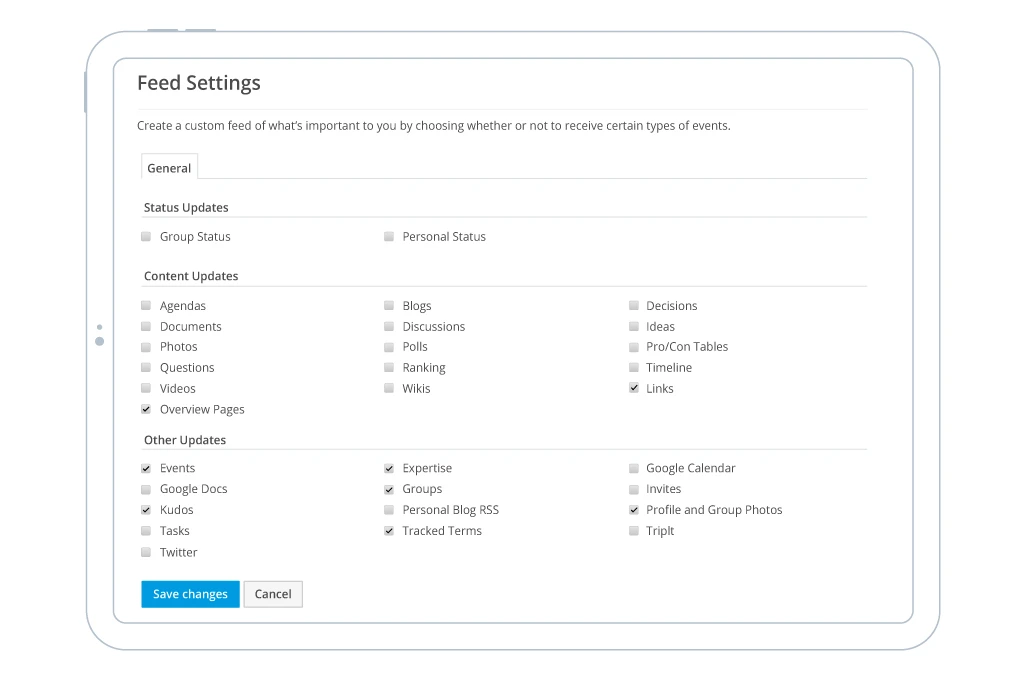 SAP Jam Feed Sample Screen