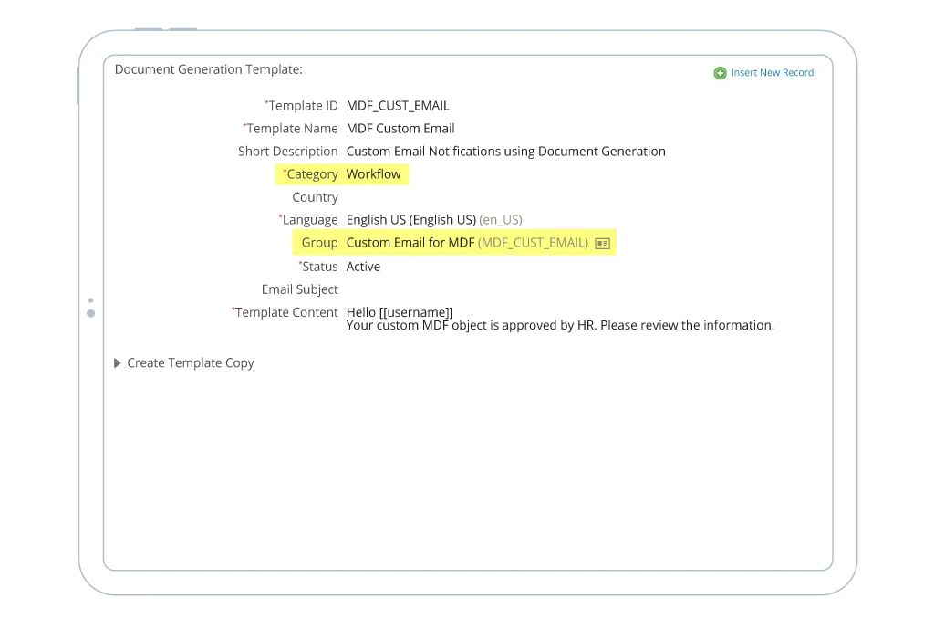 An example of custom email templates using SAP SuccessFactors Document Generation - Bild