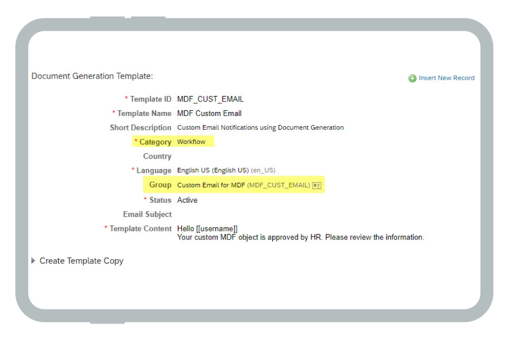 An example of custom email templates using SAP SuccessFactors Document Generation