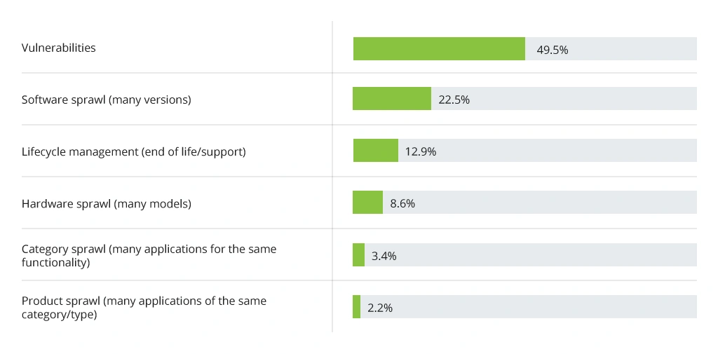 The greatest IT asset concerns in enterprise IT systems