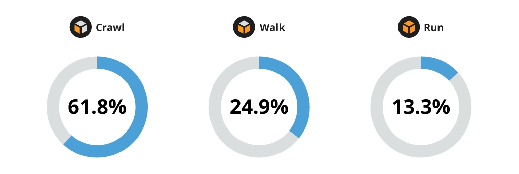 Crawl-Walk-Run maturity approach across organizations