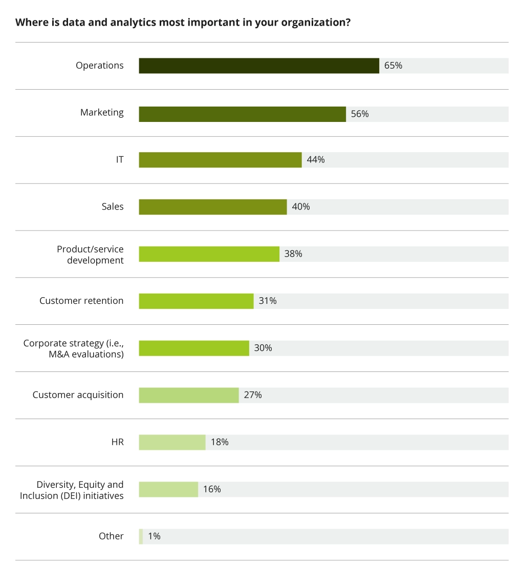 Where data analytics is most important in your organization?